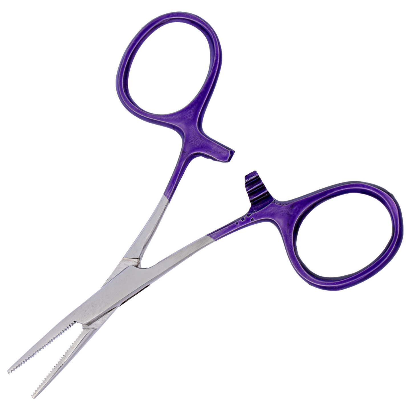 Aaronco Hemostat Straight with Purple handles,"Straight hemostat with purple finger loops"