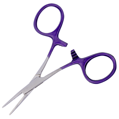 Aaronco Hemostat Straight with Purple handles,"Straight hemostat with purple finger loops"