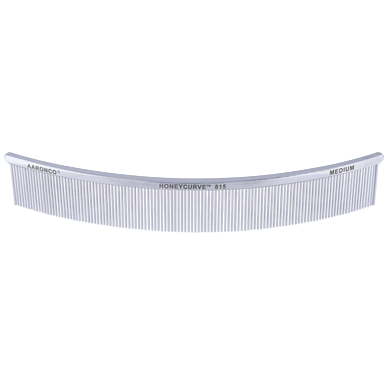 "Aaronco 10"" Honeycurve Comb","Curved clear comb with fine teeth"