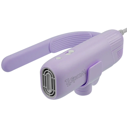 Mini Portable Neck Dryer by TZGroom,"Lavender handheld neck dryer with curved handle and front vent"