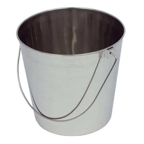 Stainless Steel Pails,"Open metal pail with wire handle"