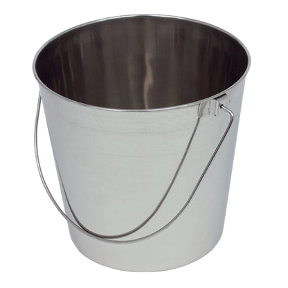 Stainless Steel Pails,"Open metal pail with wire handle"