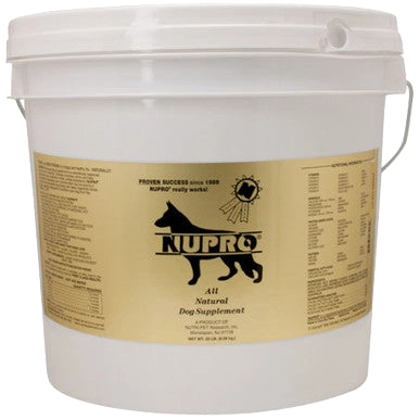 Nupro®,"White plastic pail with handle and wraparound label"