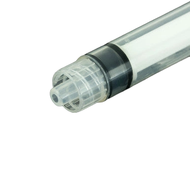 Small Syringes without Needles,"Close-up of clear syringe tip and plunger"