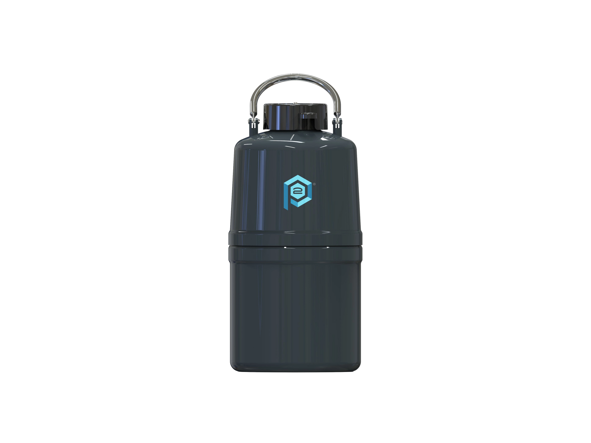 VS4-3 Vapor Shipper,"Dark cylindrical container with metal handle and lid"