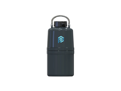 VS4-3 Vapor Shipper,"Dark cylindrical container with metal handle and lid"