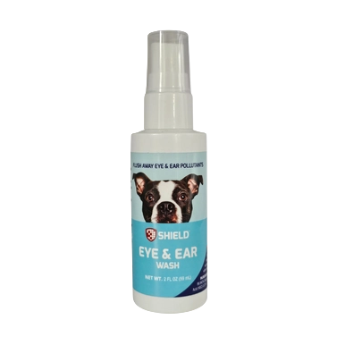 Eye & Ear Wash Spray by Shield,"Bottle with clear pump cap and dog label"