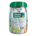 Inaba® Churu® Cat Treats,"Clear plastic jar with green lid and treat tubes"