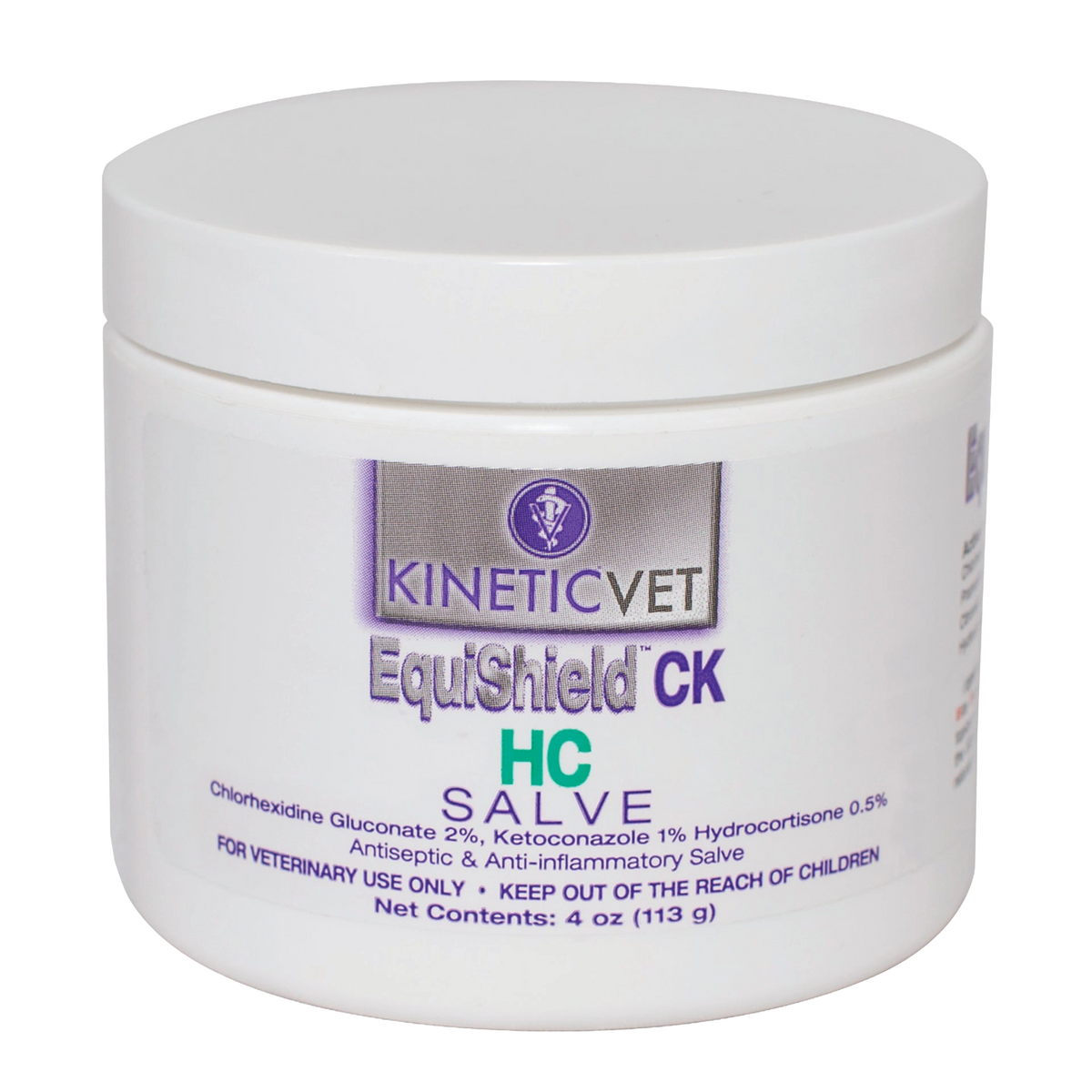 EquiShield® CK HC Salve and Spray,"White salve jar with screw-top lid"