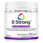 Breeder's Edge® B Strong™,"White supplement powder jar with screw-top lid"
