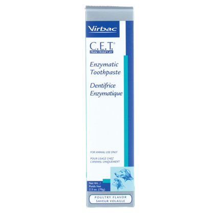 C.E.T.® Enzymatic Toothpaste,"Front view of toothpaste box with blue and teal accents"