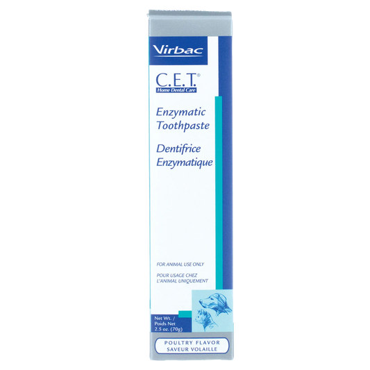 C.E.T.® Enzymatic Toothpaste,"Front view of toothpaste box with blue and teal accents"
