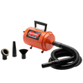 Air Force Commander Variable Speed Dryer,"Orange dryer with black hose and three nozzle attachments"