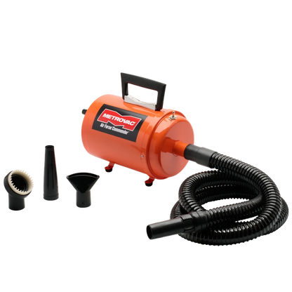 Air Force Commander Variable Speed Dryer,"Orange dryer with black hose and three nozzle attachments"