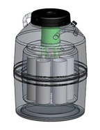 CCF35V Cryogenic Canister Freezer,"Clear canister freezer with black lid and internal canisters"