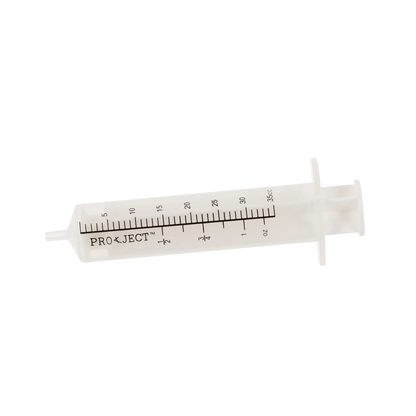 Semen Safe All Plastic Sterile Syringes Luer Slip Tip,"Clear 35cc syringe with slip tip and black measurement markings"
