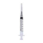 Syringe & Needle, 3mL, Luer Lock, Hypodermic, Vet Use, by American Health Service,"Clear syringe with capped needle"