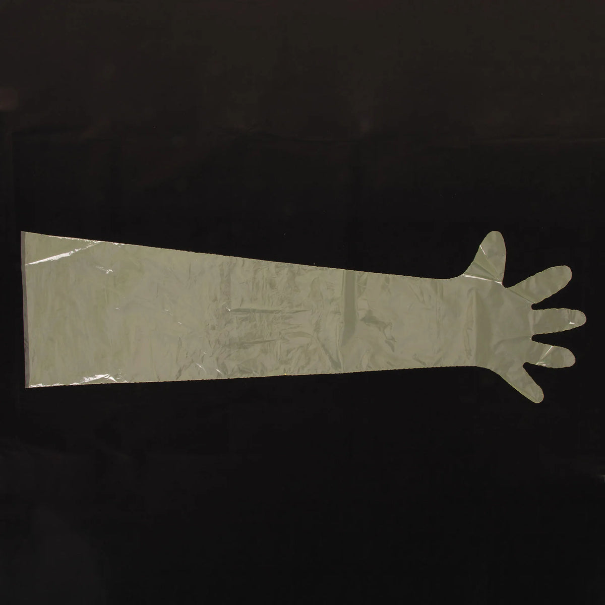 Non Sterile Shoulder Length Glove,"Clear shoulder-length glove with attached sleeve"