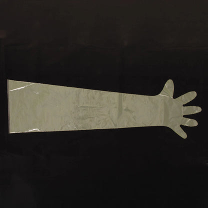 Non Sterile Shoulder Length Glove,"Clear shoulder-length glove with attached sleeve"