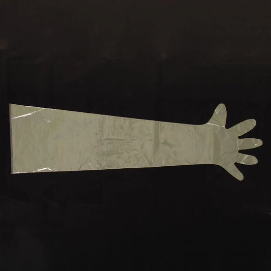 Non Sterile Shoulder Length Glove,"Clear shoulder-length glove with attached sleeve"