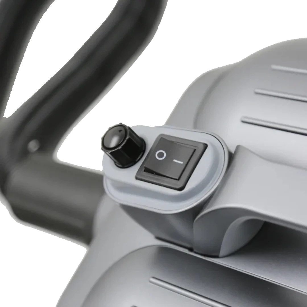 Duo-Surge Dryer with Movable Dryer Stand by Waggz,"Close-up of power switch and control knob"