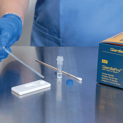 GiardiaPro,"Test cassette with dropper, vial, swab and box"