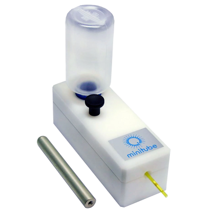 Manual Ball Sealer,"White sealer unit with clear vial holder and metal rod"