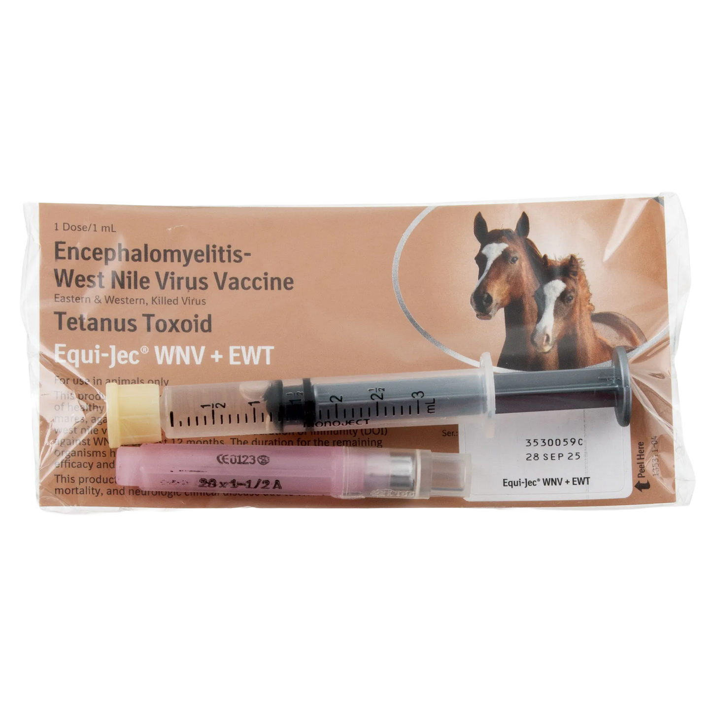 EQUI-JEC® WNV + EWT,"Pre-filled syringe with pink capped needle in sealed pouch"