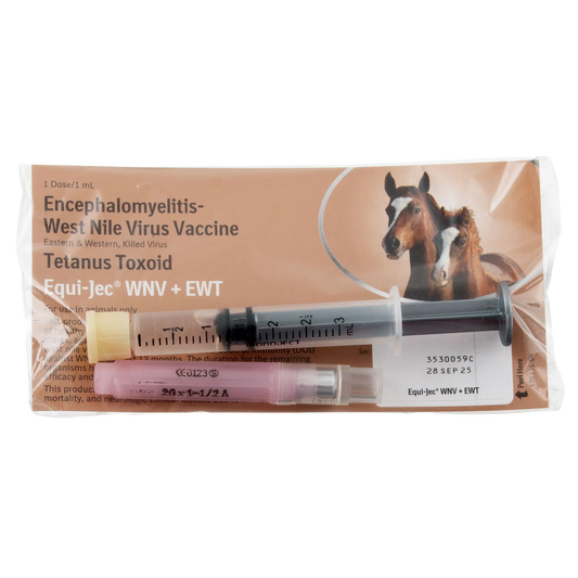 EQUI-JEC® WNV + EWT,"Pre-filled syringe with pink capped needle in sealed pouch"