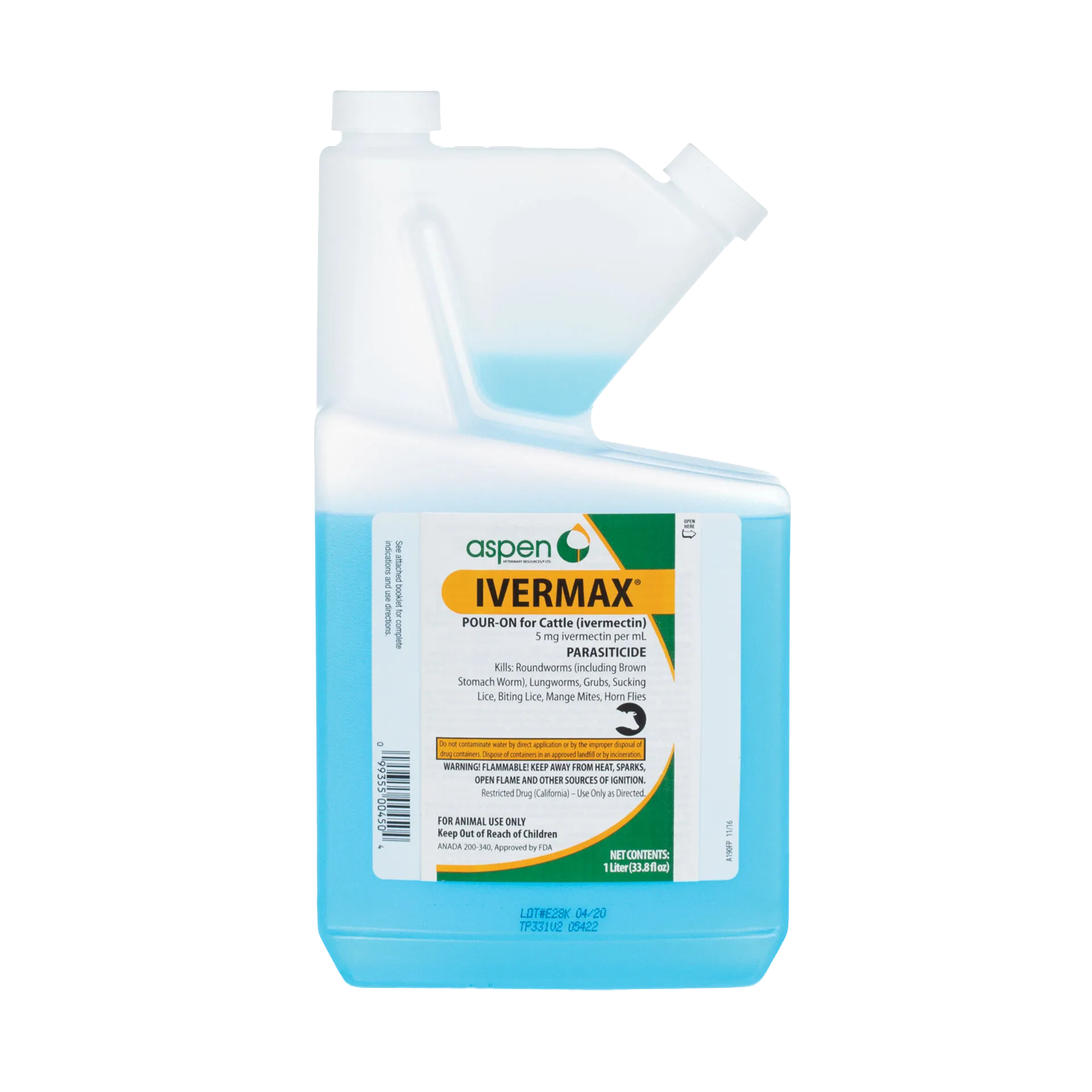 Ivermectin Pour-On Generic,"Blue cattle pour-on bottle with dual caps"
