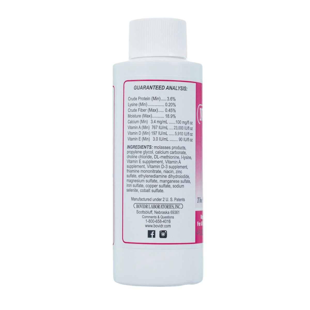 Pet Nutri-Drops®,"White bottle with screw cap, back label view"