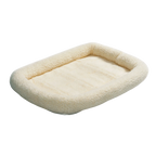Quiet Time Pet Beds,"Cream fleece pet bed with raised bolstered sides"