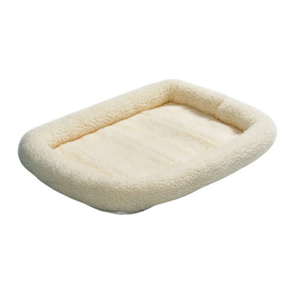 Quiet Time Pet Beds,"Cream fleece pet bed with raised bolstered sides"