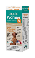 Liquid Wormer™ 2X,"Box of canine anthelmintic suspension with dog photo"