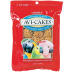Lafeber Avi-Cakes Bird Food,"Red bird food bag with parrot images on front"