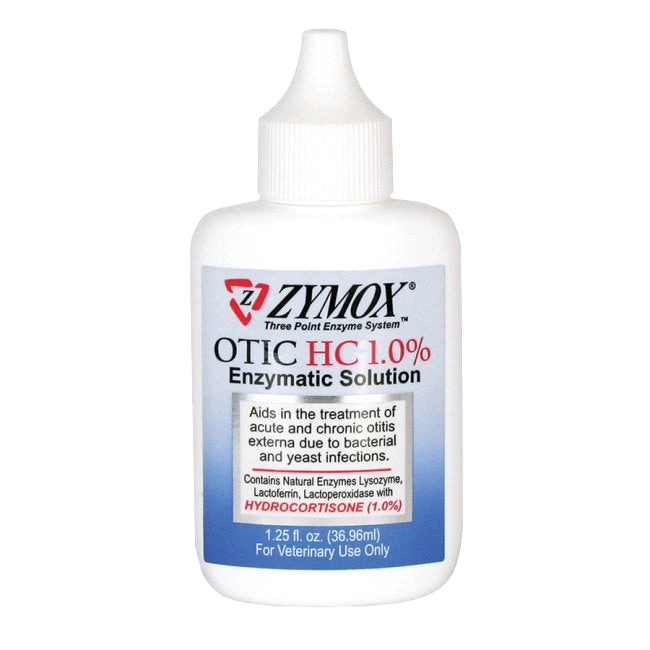 Zymox® Otic HC 1.0% Enzymatic Solution,"White squeeze bottle with pointed applicator tip"