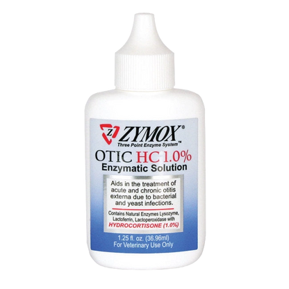 Zymox® Otic HC 1.0% Enzymatic Solution,"White squeeze bottle with pointed applicator tip"