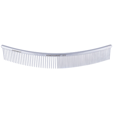 "Aaronco 10"" Honeycurve Comb","Curved clear grooming comb with fine teeth"