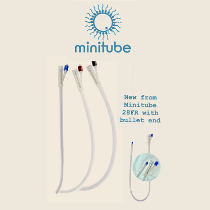 Silicone Embryo Flushing Catheter, 36FR,"Three clear catheters with colored caps and curved tubing"