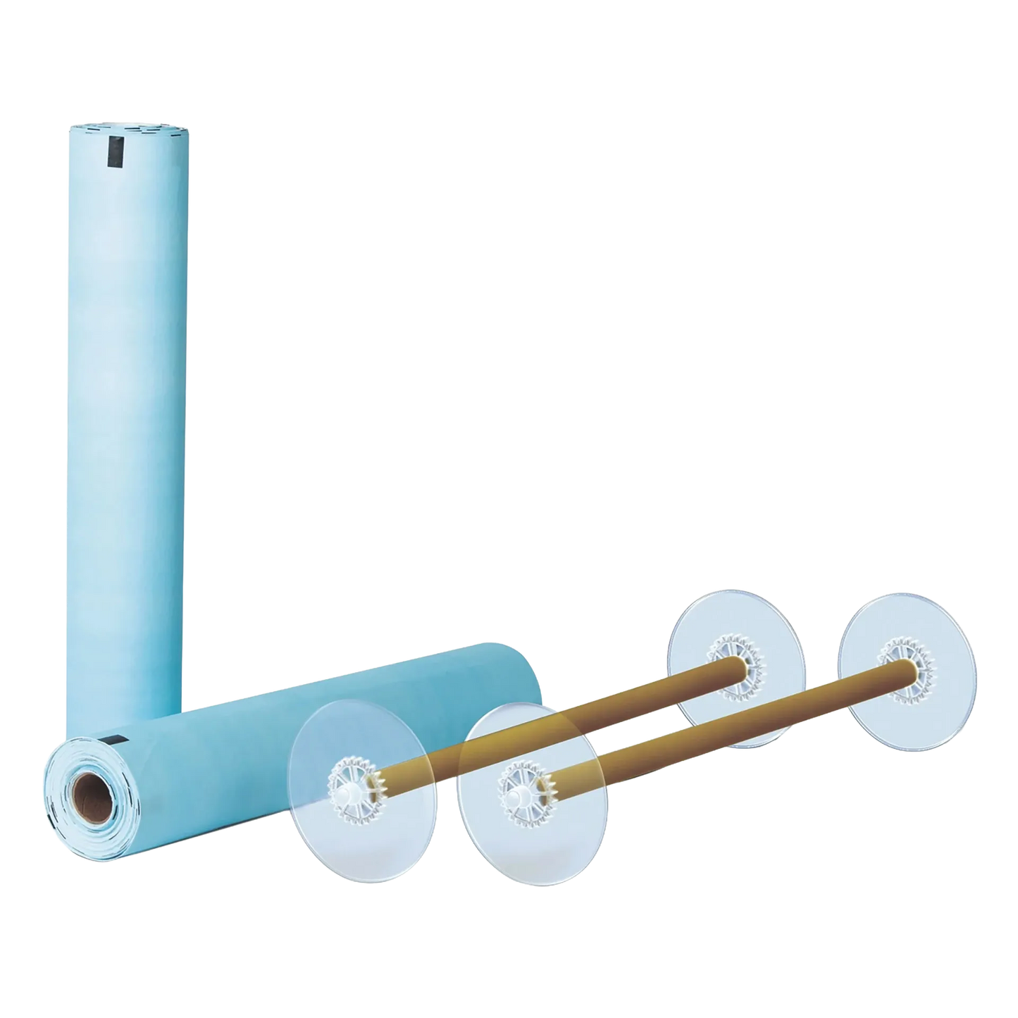 BrilliantPad Replacement Rolls,"Blue absorbent rolls with plastic spool inserts"