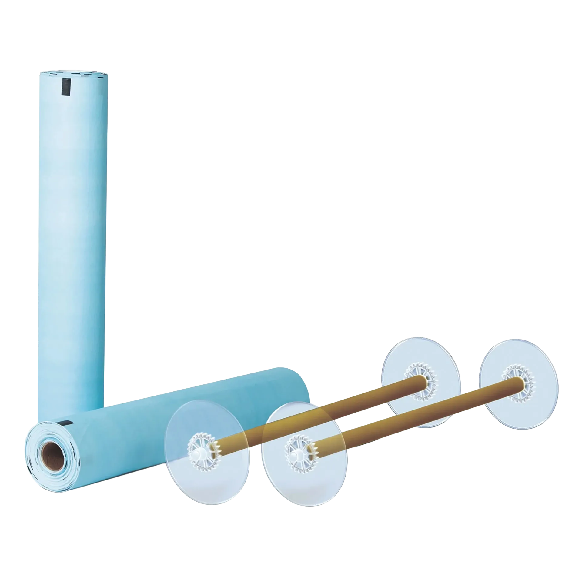 BrilliantPad Replacement Rolls,"Blue absorbent rolls with plastic spool inserts"
