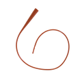 Sterile Feeding Tubes,"Coiled red feeding tube with tapered tip"