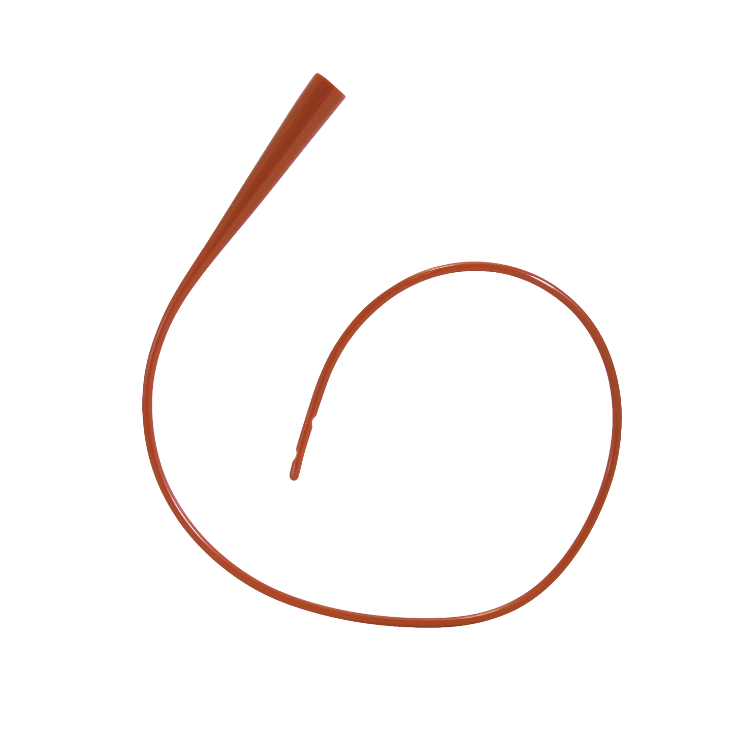 Sterile Feeding Tubes,"Coiled red feeding tube with tapered tip"
