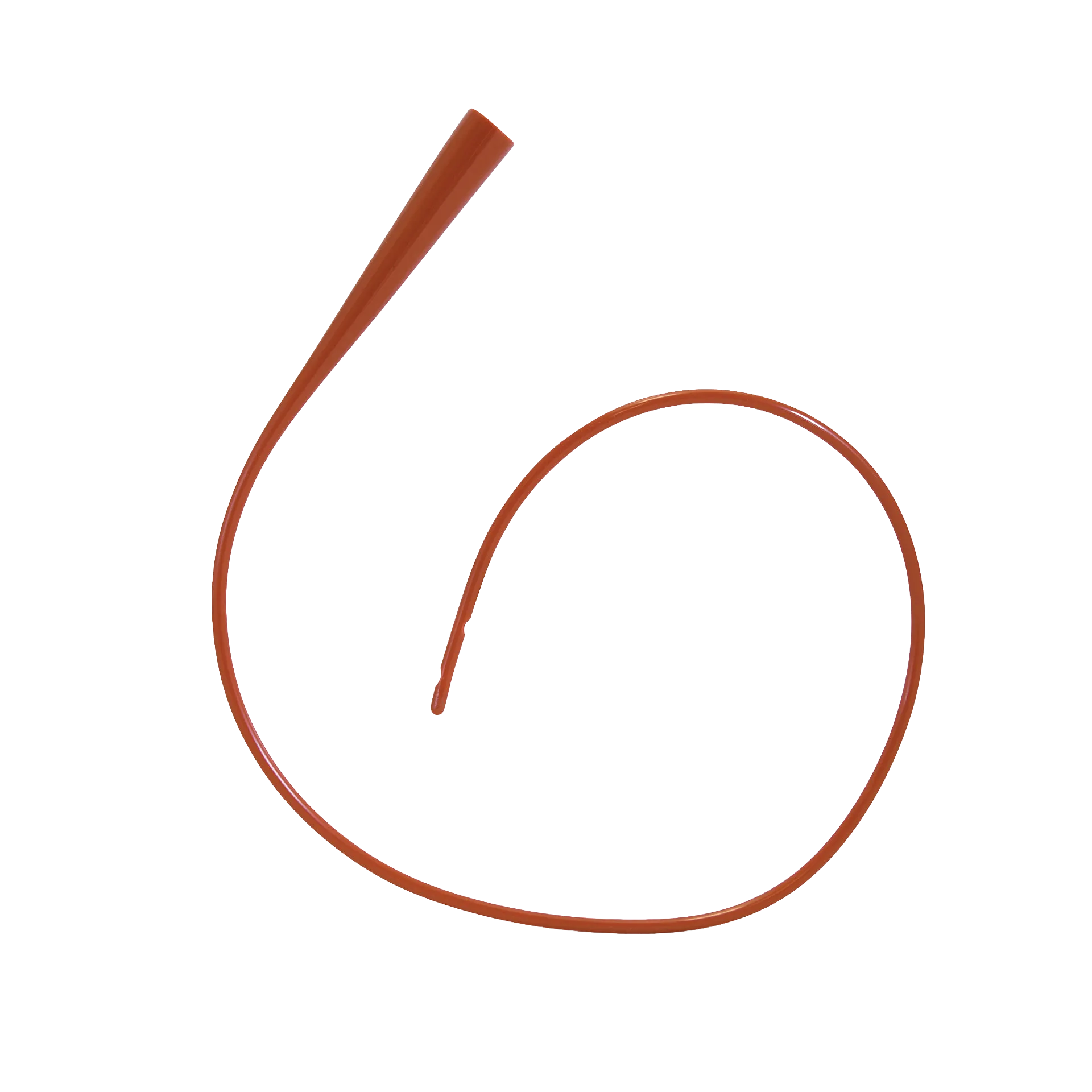 Sterile Feeding Tubes,"Coiled red feeding tube with tapered tip"