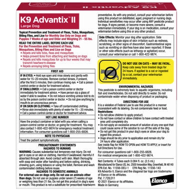 K9 Advantix™ II,"Product box front with warning panel"