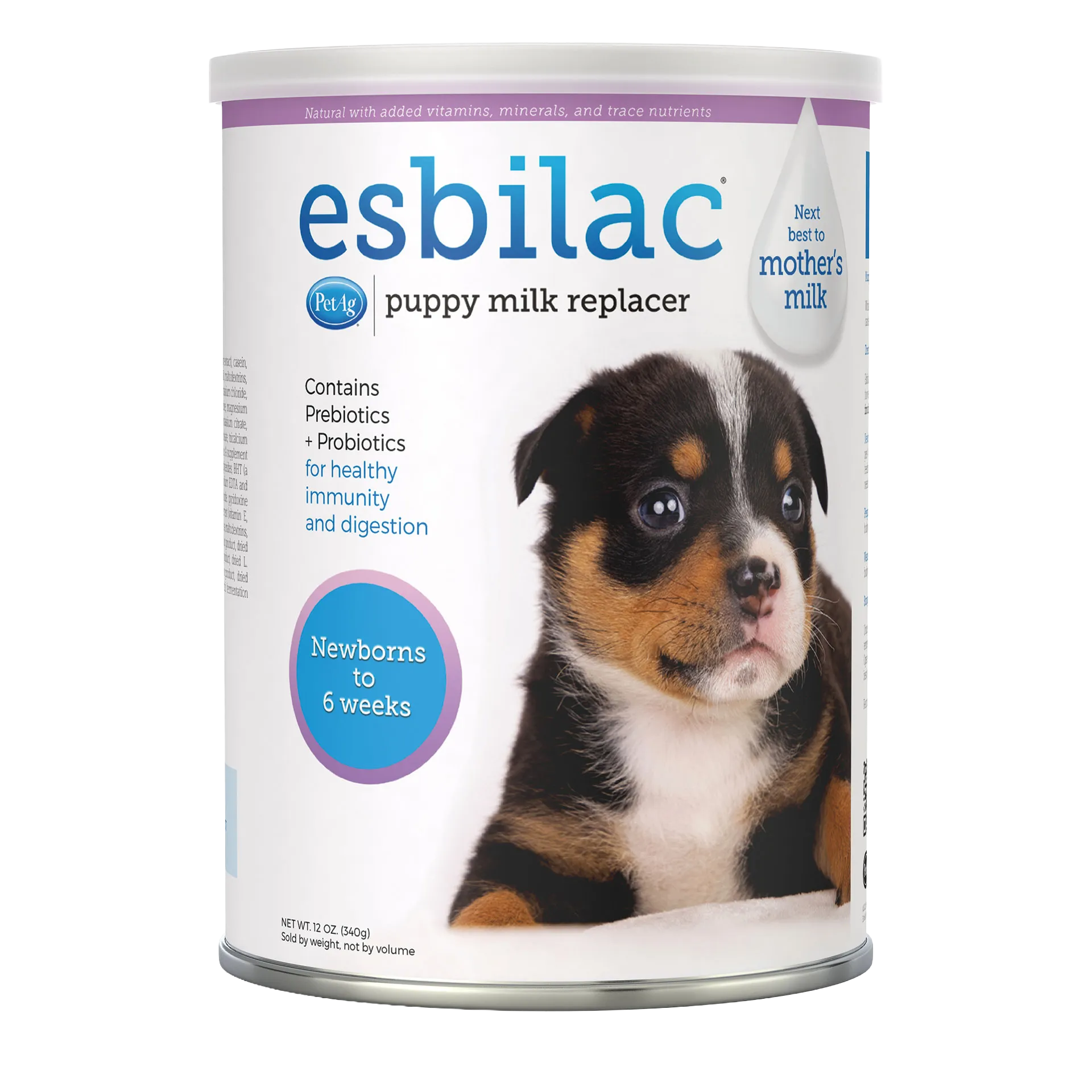 Esbilac® Puppy Milk Replacer,"Canister with puppy photo on front label"
