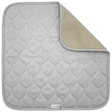 Puppywarmer Whelping Box Pad,"Quilted gray pad with one corner folded up"