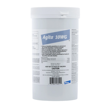 Agita® 10 WG Insecticide,"White plastic tub with screw-top lid and front label"