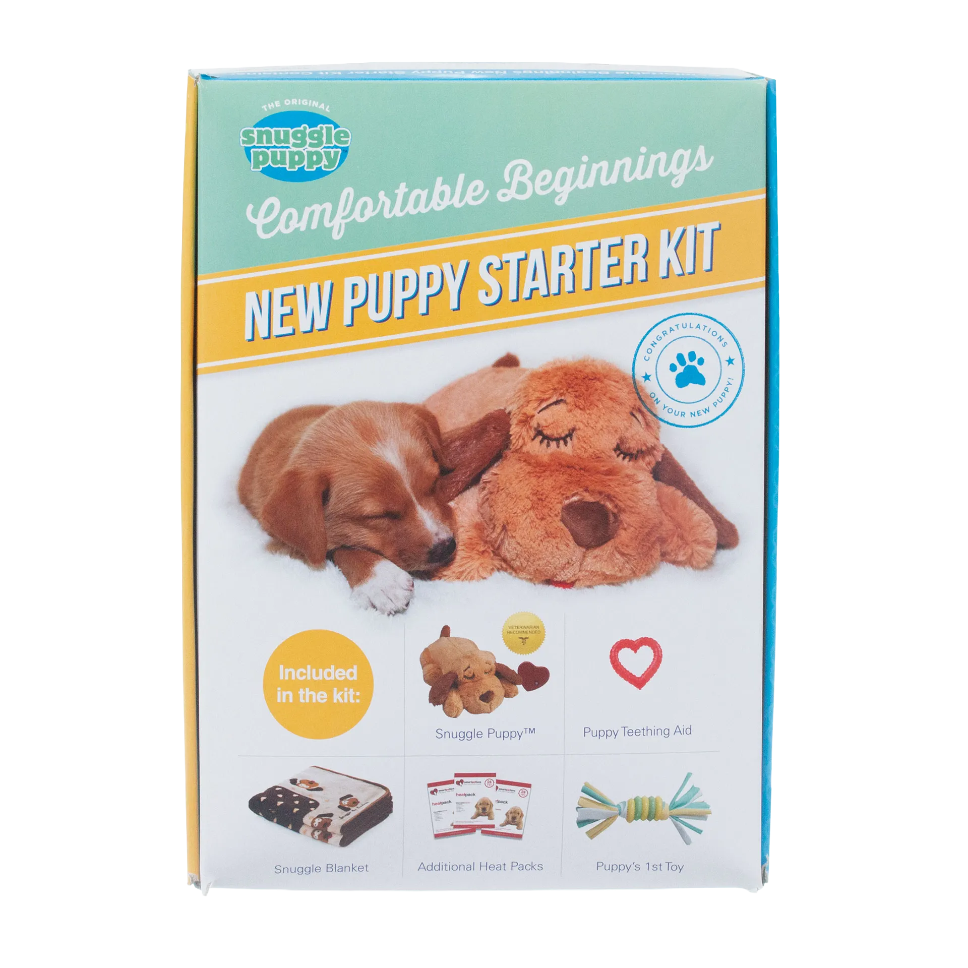 Snuggle Puppy Starter Kit,"Front of product box with puppy and plush dog"
