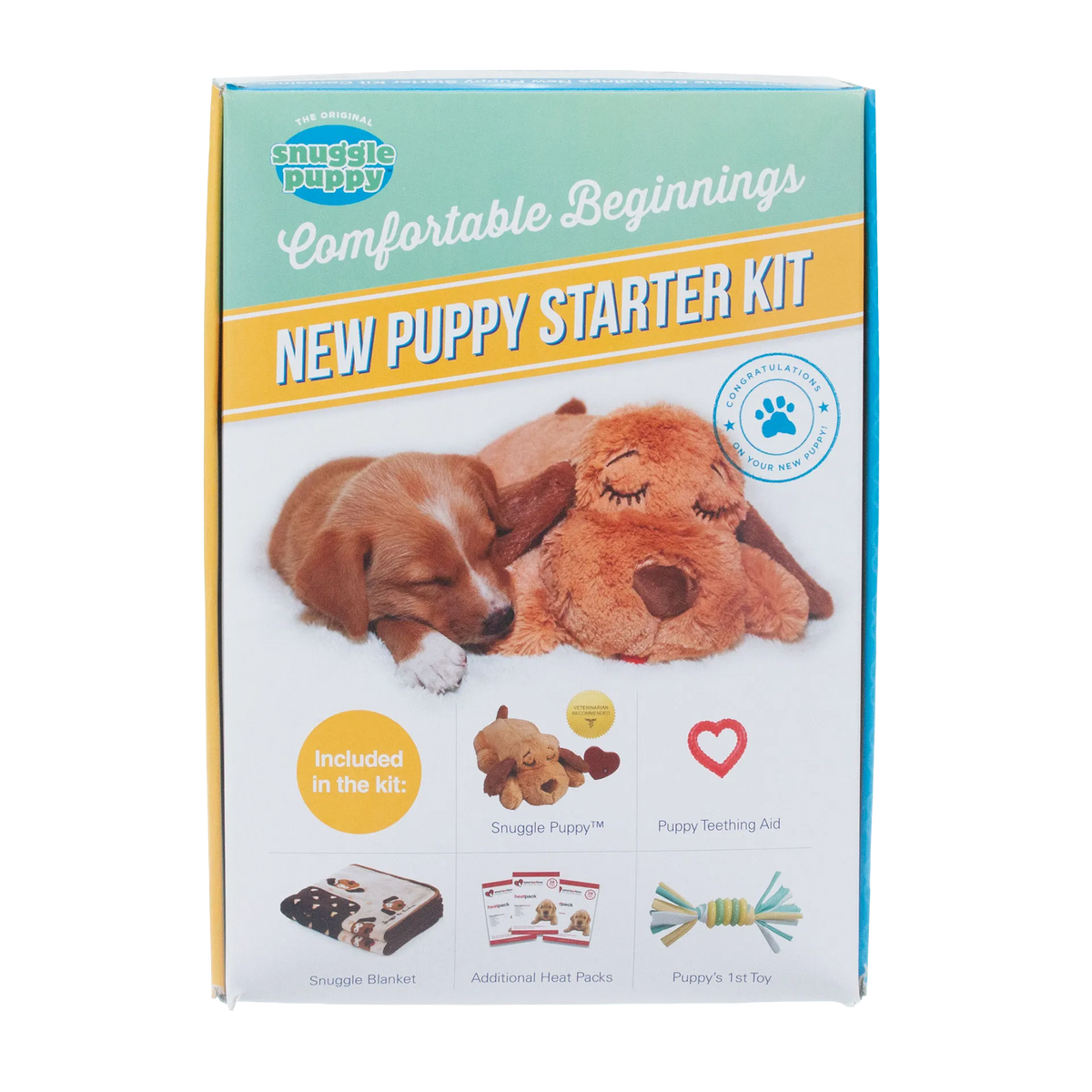 Snuggle Puppy Starter Kit,"Front of product box with puppy and plush dog"